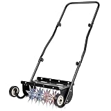 Suchtale 18-Inch Push Spike Aerator, Heavy Duty Rolling Lawn Aerator, Rotary Spike Lawn Aerator, Manual Aeration Equipment with Steel Handle, Suitable for Lawns, Garden, and Yard Grass Aeration