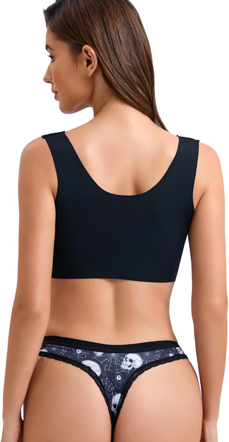 Morvia Variety of Panties Thongs Sexy Cute Chic Gothic Contrast Lace Halloween Skulls Stars Inspired Print Random Underwear - Image 5