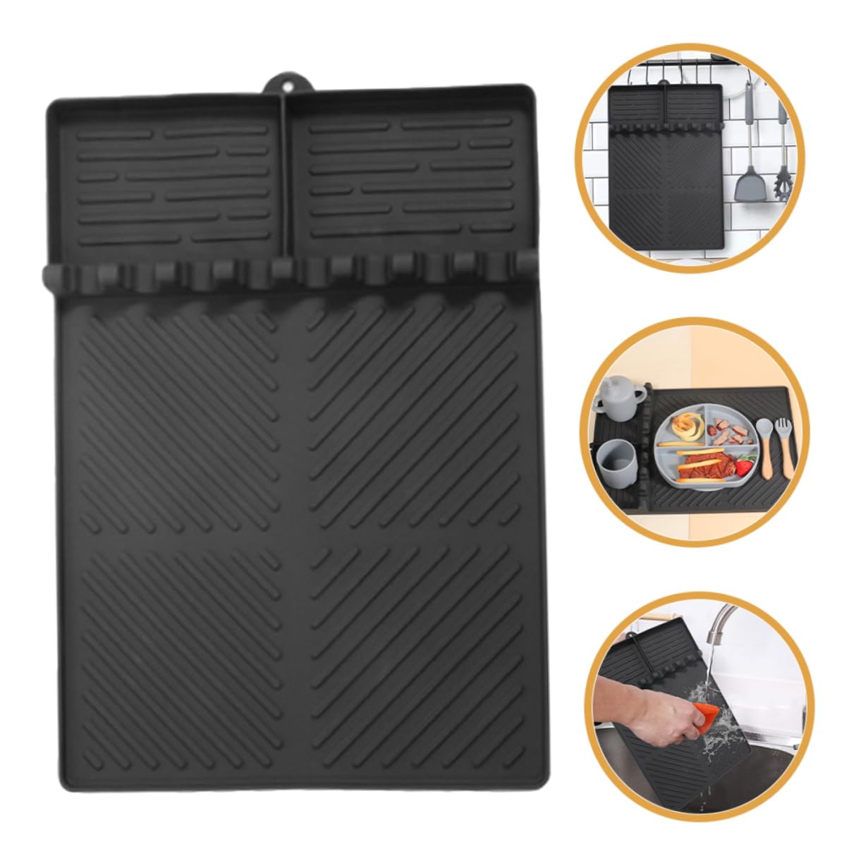 Hemoton Heat Shield Mat for Grill Reusable Griddle Mat Silicone Baking Pad for BBQ Accessories