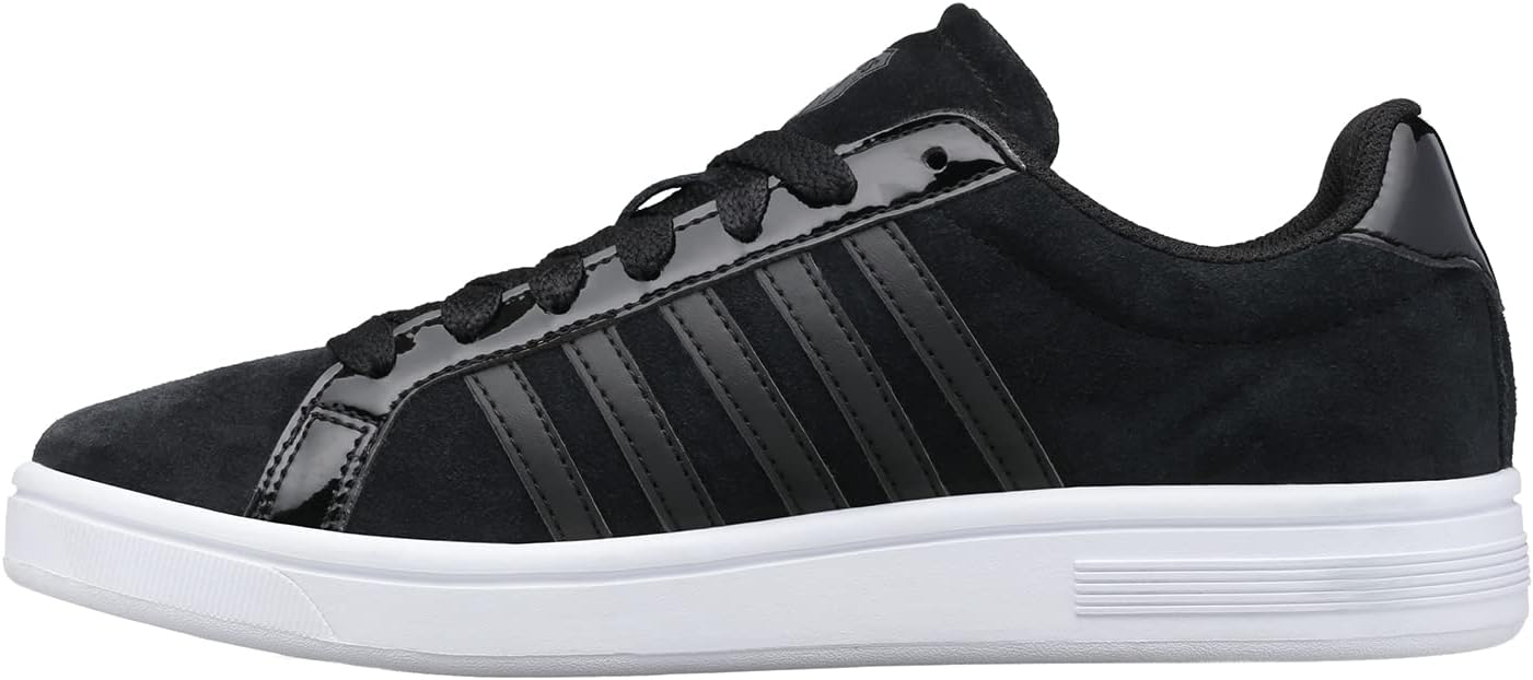 K-Swiss Women's Court TIEBREAK SDE Sneaker, Black Black White, 8 us
