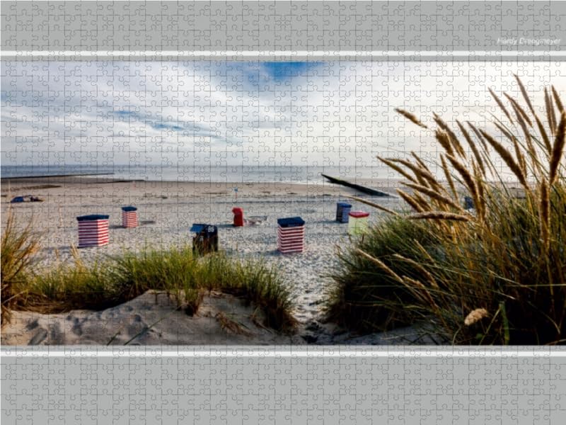 CALVENDO Puzzle Borkum Südstrand – 1000 Teile, Querformat – 64x48 Cm – Premium-Fotopuzzle Für Entspannung & Deko