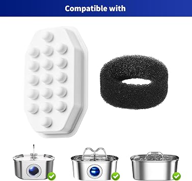 6 Count Replacement Filters for 3.2L/108oz Automatic Pet Water Fountain, Cat Fountain Filter Accessories for Clean Drinking Water