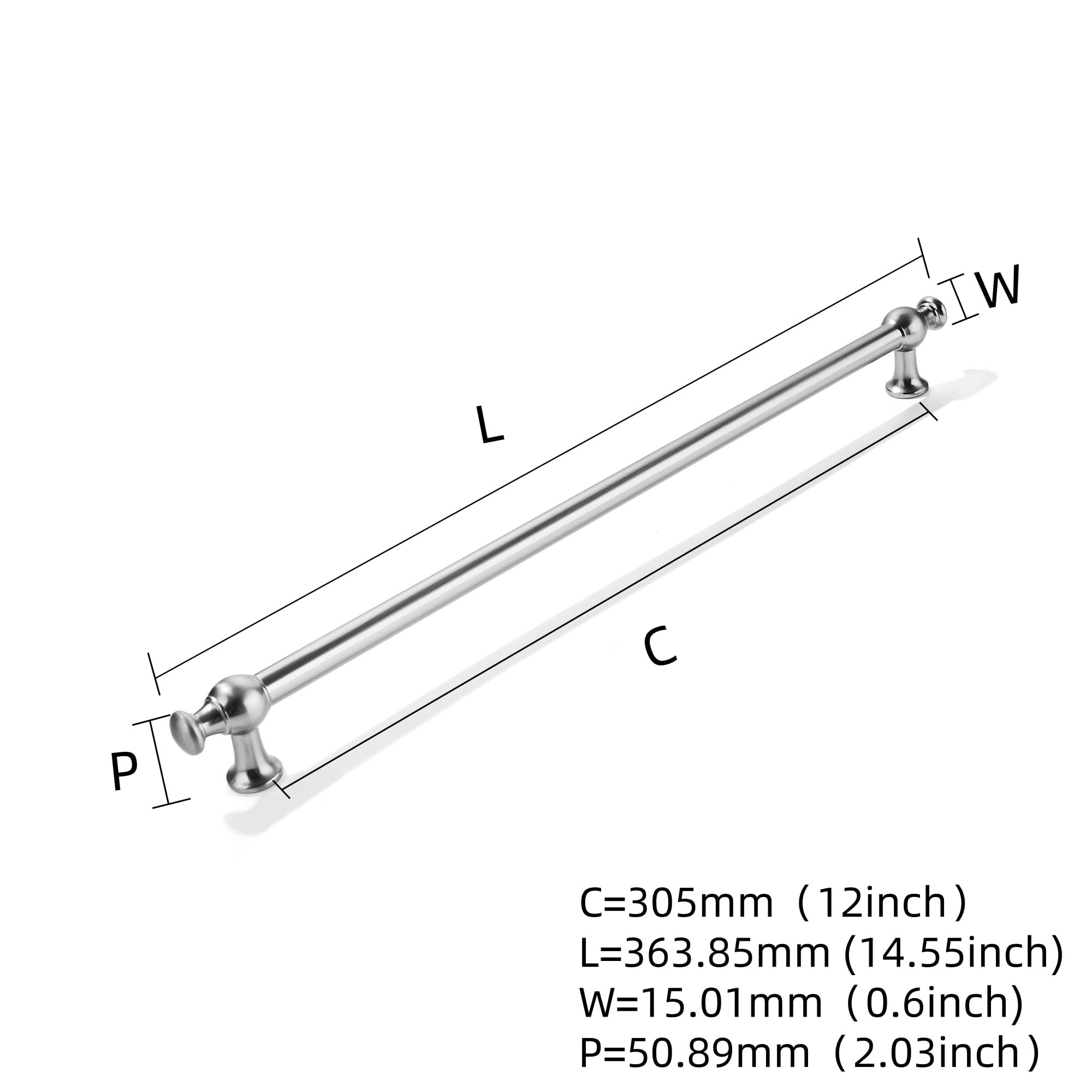 KHTUMEWARE-80453 Brushed Nickel Appliance Pulls CTC 12 in (305 mm) in Brushed Nickel — KHTUMEWARE