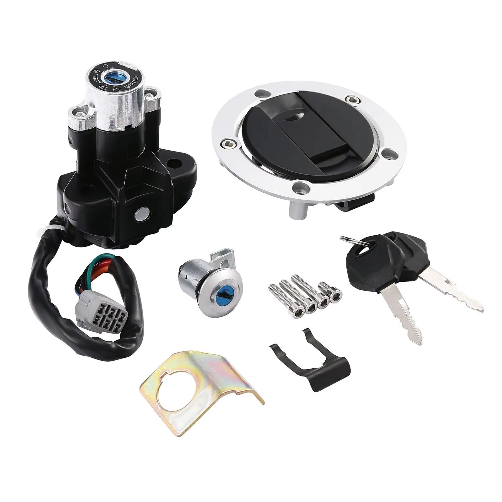 Blocchetto Chiavi Moto Compatibile Con Suzuki Per GSF650 Per Bandit 650 2005-2012 Interruttore Blocco Accensione Interruttore Avviamento A Barilotto Blocco Accensione Interruttore Avviamento