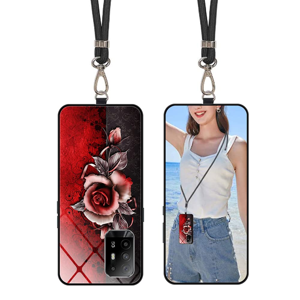 Cover OPPO A74 4G In Vetro Temperato 9H: Custodia Sottile Con Motivo Sfumato E Bordo Morbido - 2
