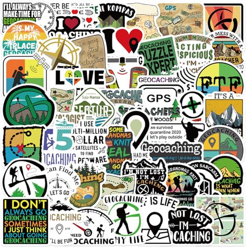 Geocaching Adventure Aesthetic Outdoor Stickers Bulk, 50Pcs Geocacher Geocache Stickers