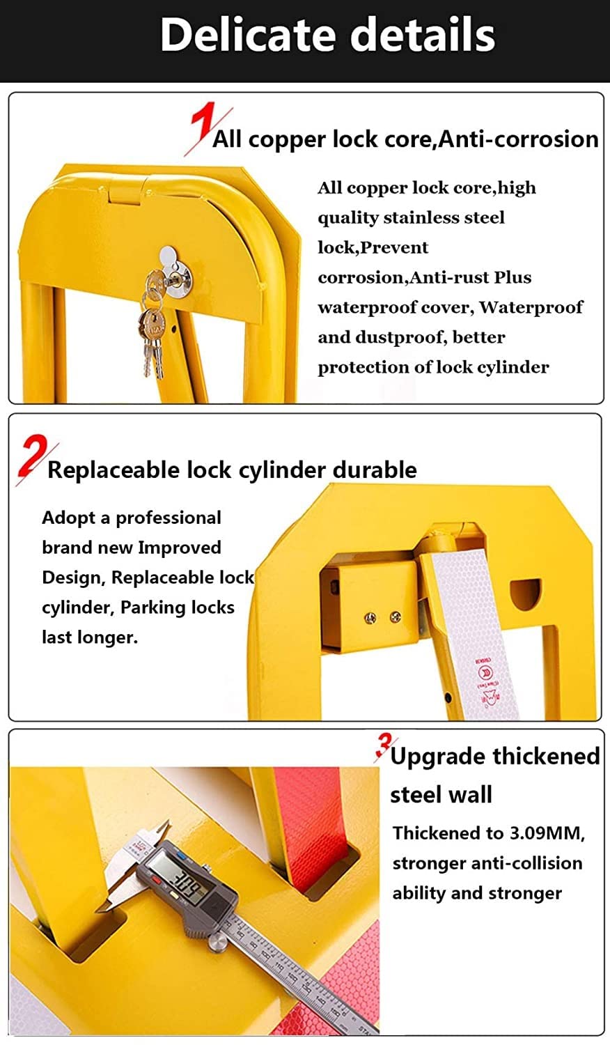 postes de barrera para carriles, Poste de seguridad estacionamiento octogonal engrosado, poste con contrapresión, postes for entradas vehículos, asistencia en garaje
