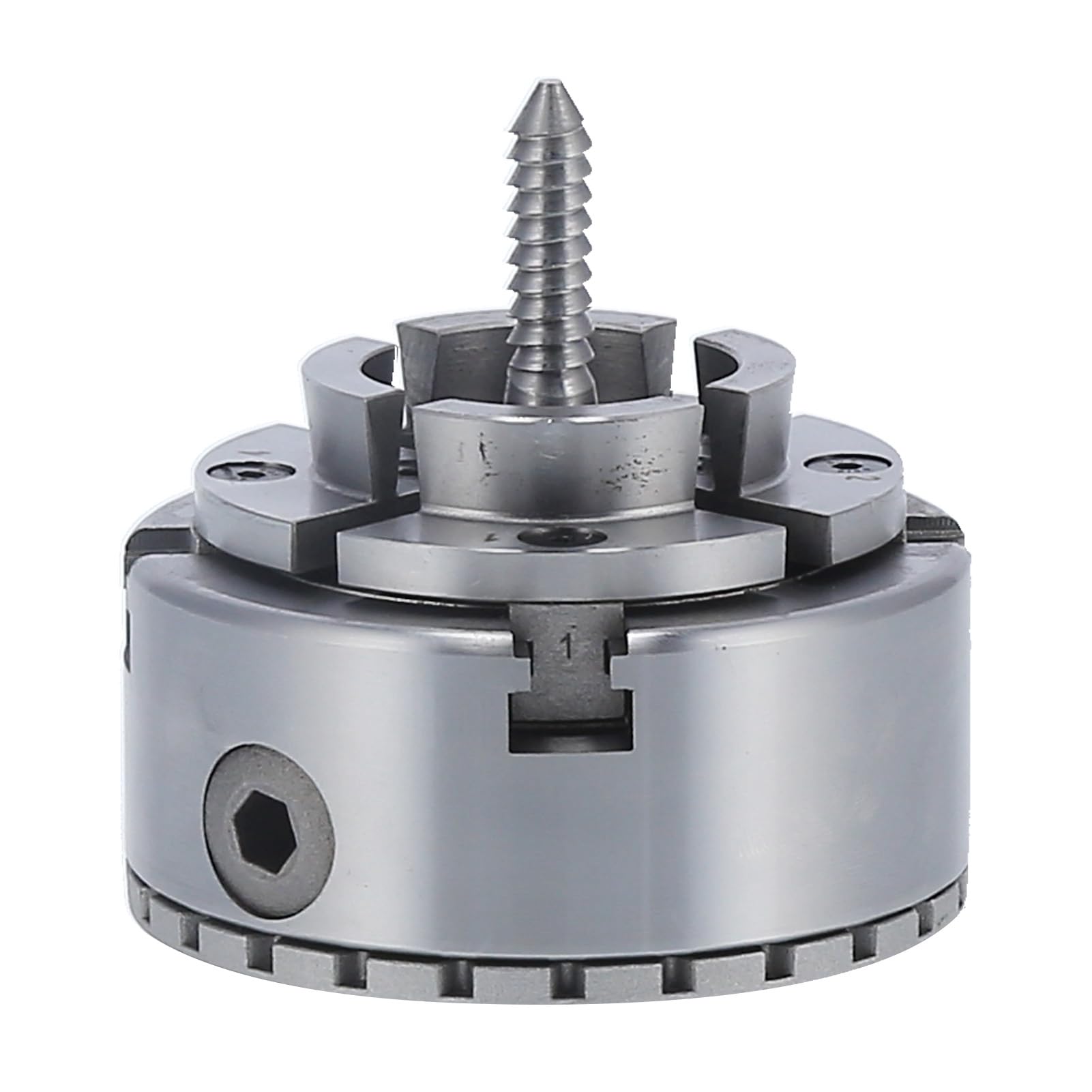 Portabrocas de Torno Autocentrante Portabrocas de Metal de 4 Mordazas Rosca M40 96 Mm 0,03 Mm Precisión para Máquinas Herramientas de Carpintería Sujeción Soporte Centrado para Carpinteros