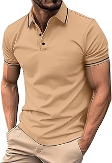 Polo de manga corta para hombre, con paneles, contraste. Polo clásico de golf para hombre, S-5XL