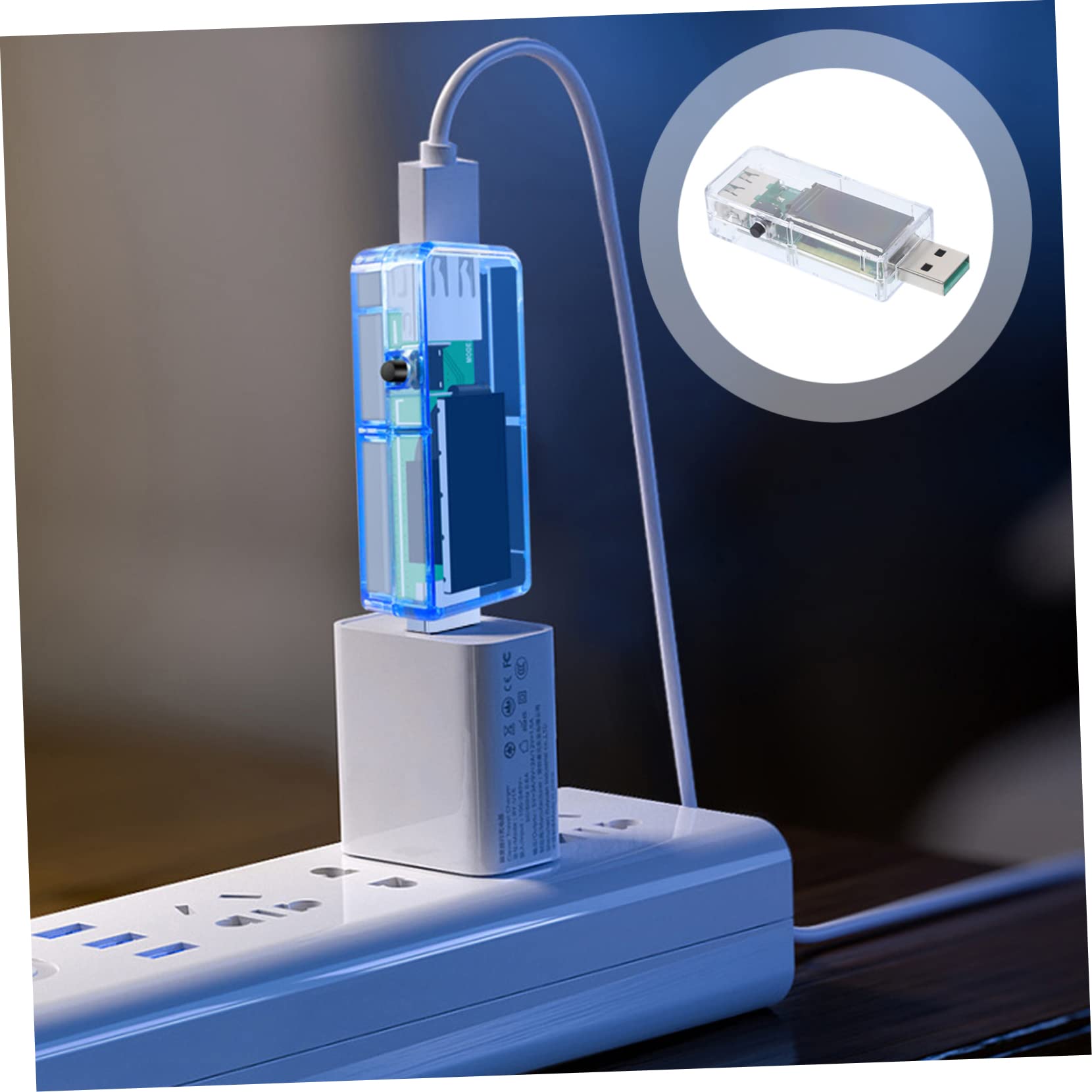 HOMSFOU 5stücke Usb Tester Mit Lcd Messgerät Für Usb-spannung Und Strom Geeignet Für Schnellladung Power Bank Mobile Harddisk Computer Transparentes Gehäuse