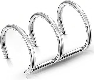 اقراط حلقية بمشبك اغلاق ثلاثي غير مثقوبة اذن وهمية لغضروف الاذن معدن فضي للنساء