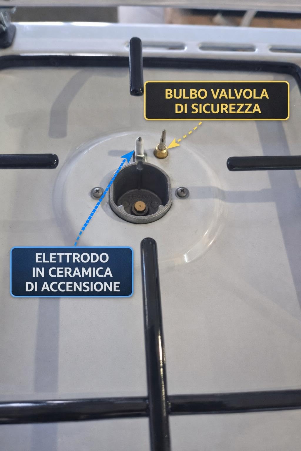 LAREL Cucina a Gas Fornello 4 Fuochi Mobile Bianco MOB.S413BW GPL/METANO