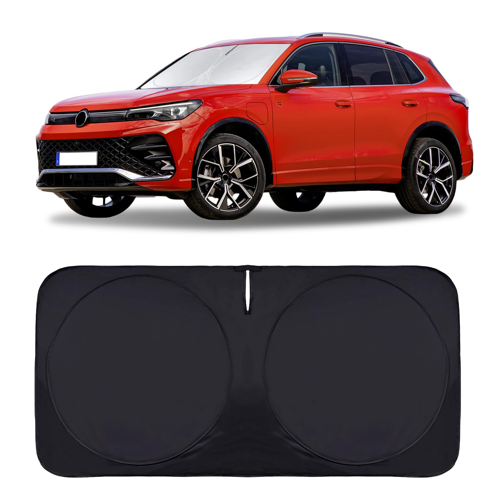 INSAUTO Sunshade for Volkswagen VW Tiguan 2018-2023 2024 2025 Sun Shade Windshield Cover, Foldable Front Window Shield Fit Tiguan SUV Sun Visor Blocks UV Rays Car Accessories