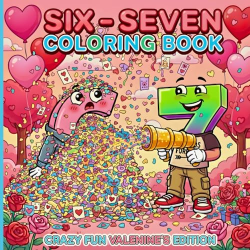 67 Coloring Book: Crazy Fun Valentine’s Edition | 40+ Pages of Viral IYKYK Meme Madness & Crush Chaos for Kids, Tweens & Teens | Black Backed Pages (67 Viral Meme Activity Books) image 2