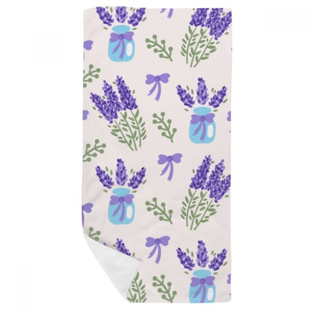 Serviette de bain lavande 35x70cm en tissu doux multicolore pour la douche
