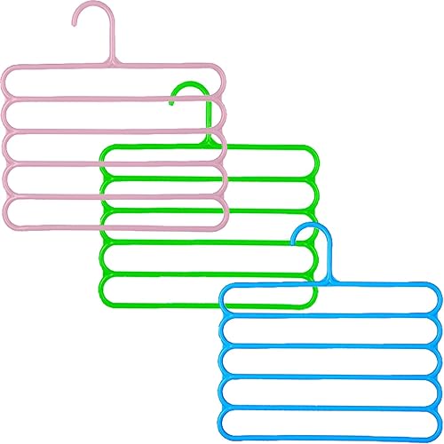 HappyDaily Organizador de pantalones de armario de 5 capas antideslizante, multifuncional que ahorra espacio para ropa, pantalones, bufandas y lazos