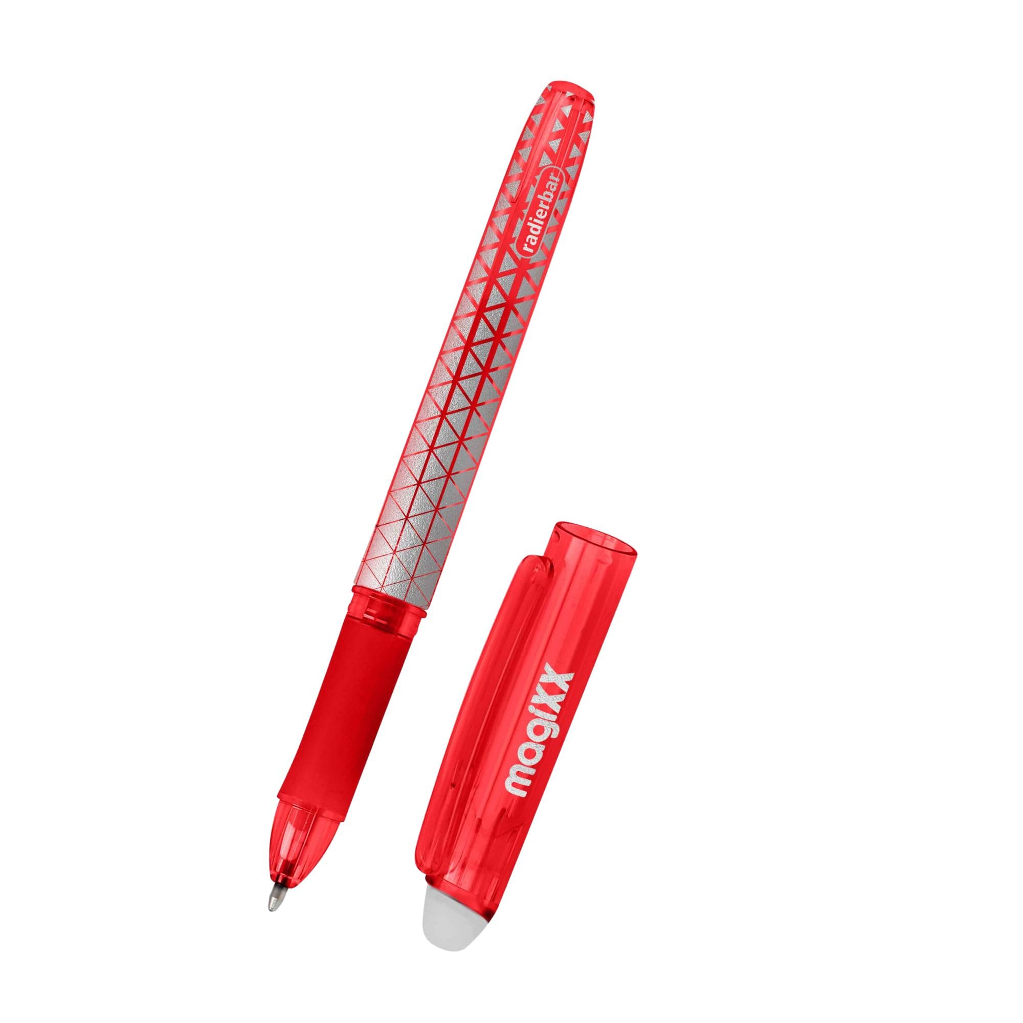 Online magiXX erasable pen Red I Gel pen with eraser I Rub out ballpoint pen with gel refill red, refillable, medium tip I Rollerball pen for kids, adults, school