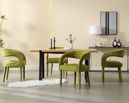 Miniatura 5 de CIMOTA Juego de 2 sillas de comedor tapizadas modernas para cocina y comedor, sillas de cocina con brazosrespaldo abierto, cómodas sillas