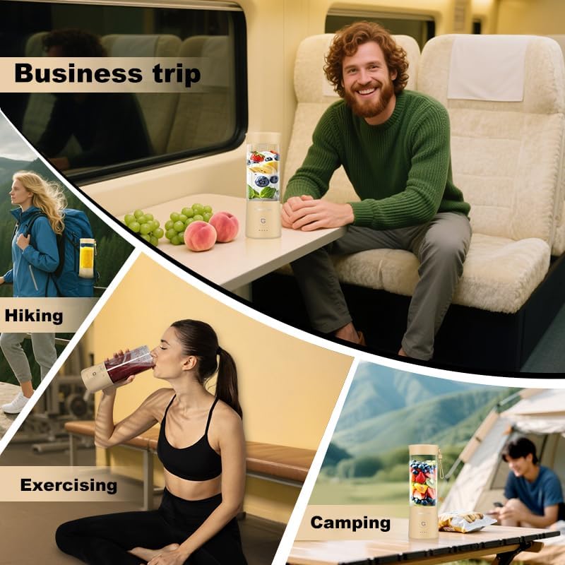 Miniatura 5 de Batidora portátil 18000-22000rpm HighPower 500ML Juicer Cup (rosa)