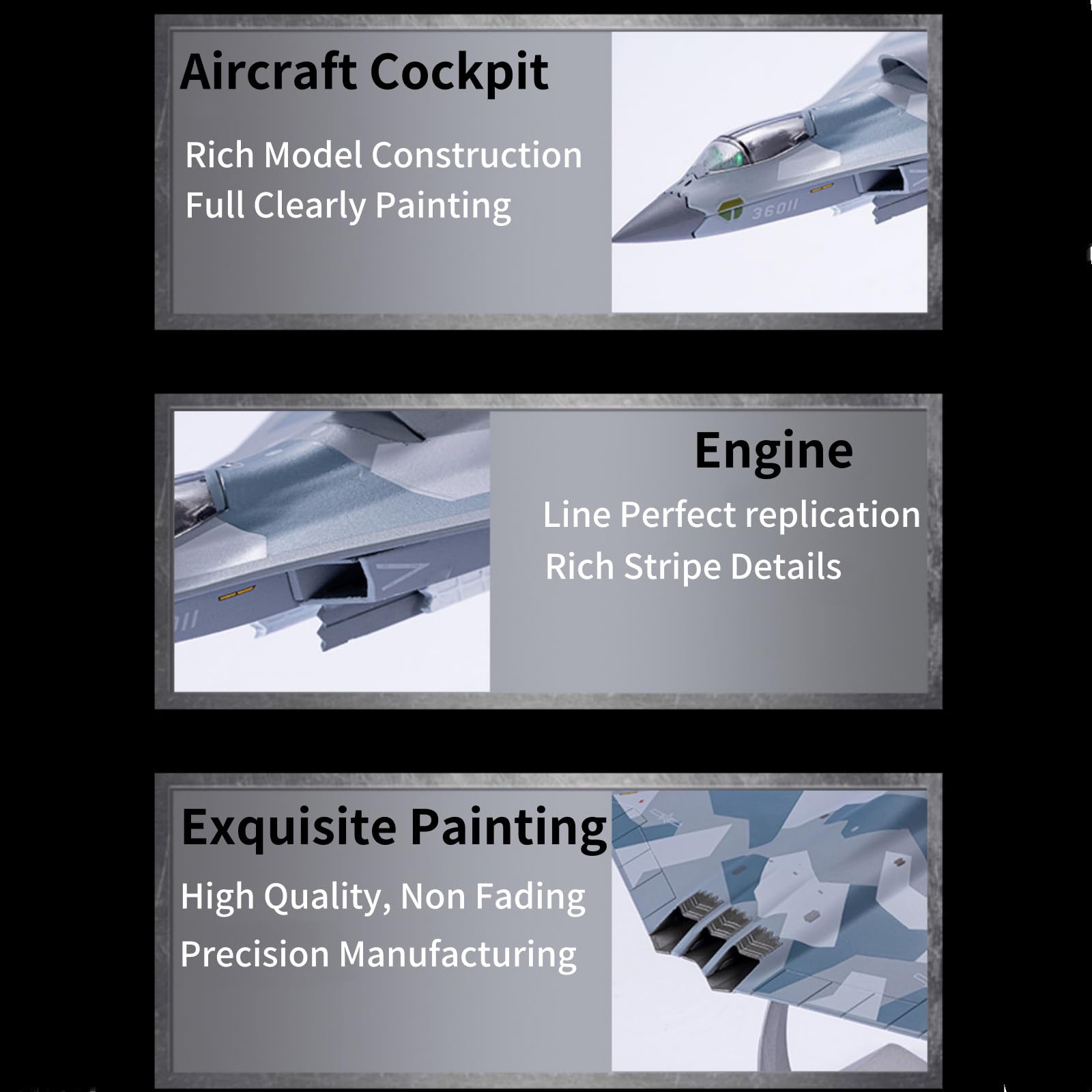 Amazon.co.jp: 1/144スケール 中国空軍 第六世代戦闘機 J-36 戦闘機