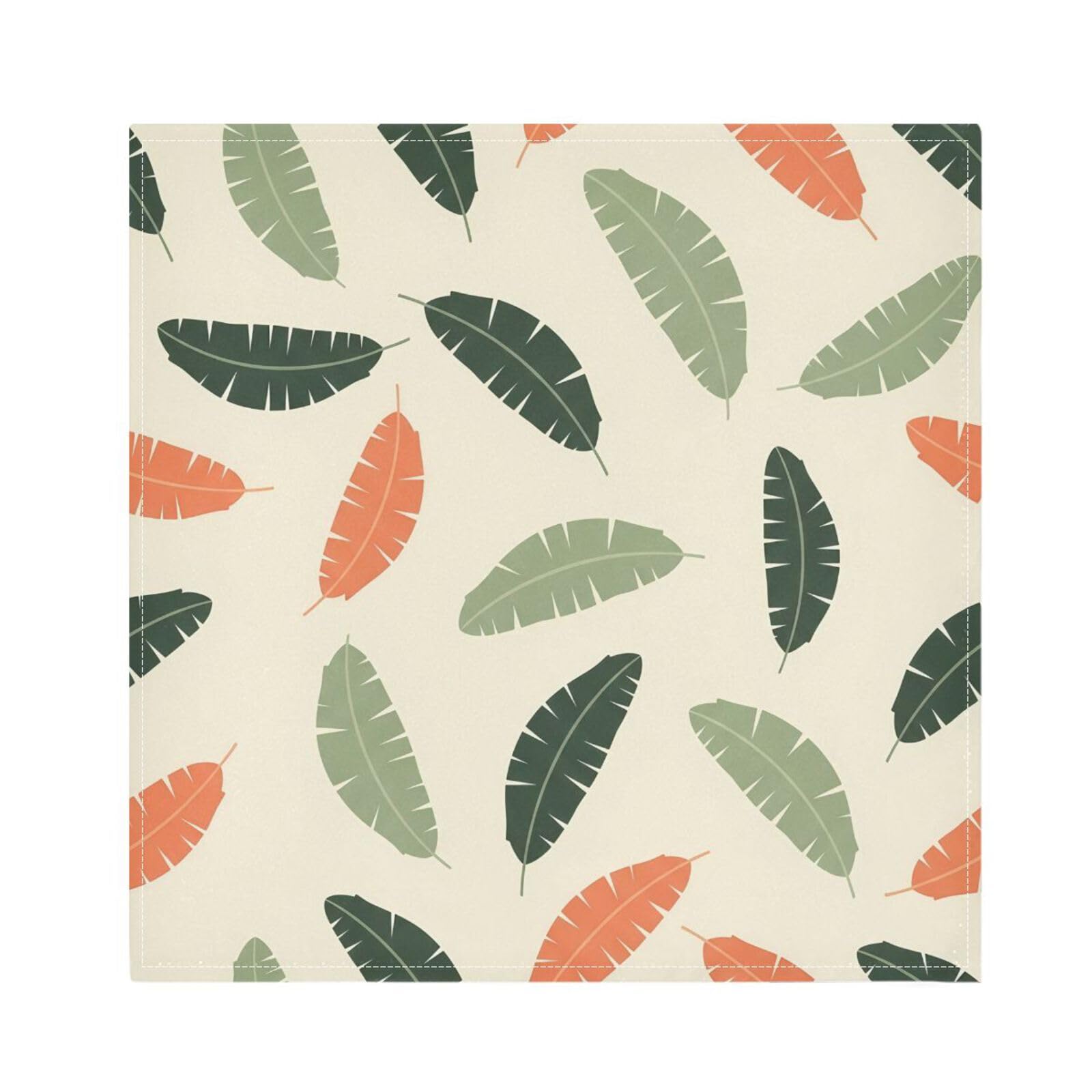 Ttgoth Tropical Leaves Cloth Napkin Set of 4 Washable & Reusable Dinner Napkins for Dining Table, Banquets, Wedding, Party, 50x50 cm