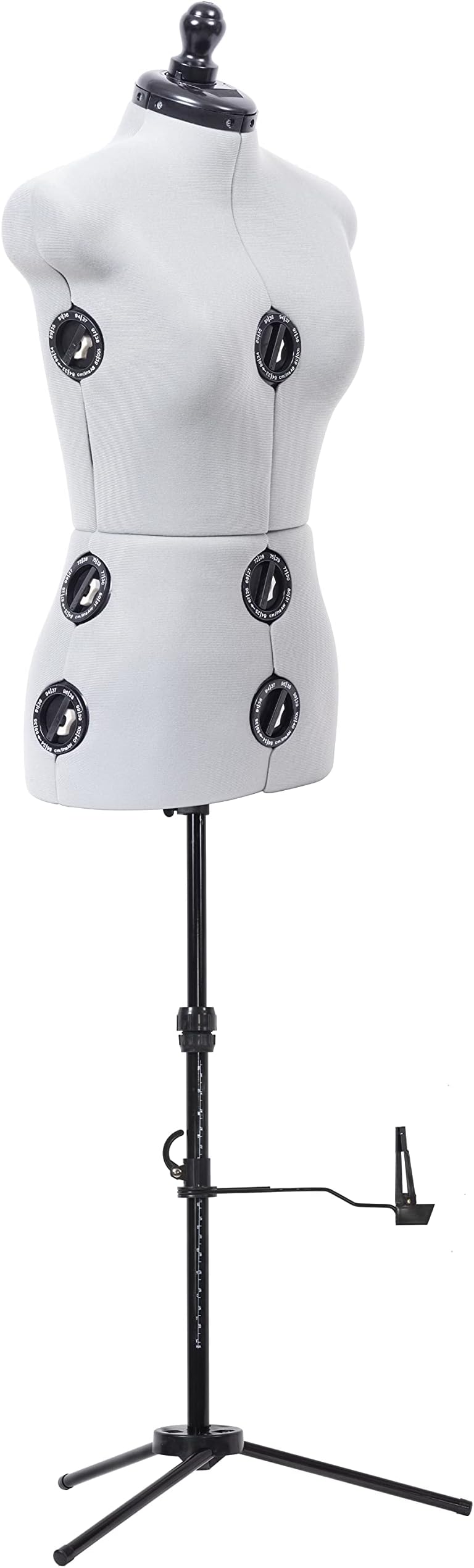 Dritz Twin-Fit Adjustable Dress Form Small, Sizes US 4–10, Female Sewing Mannequin with Pinnable Body Torso, 13 Dials for Accurate Fitting & 360 Hem Guide