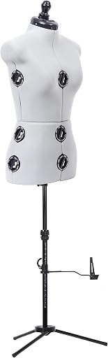 Dritz Twin-Fit Adjustable Dress Form - Small Sizes US 4-10 - Female Clothing Mannequin for Sewing, Fitting, and Draping - Pinnable Sewing Mannequin with 13 Dials for Fitting + 360 Hem Guide