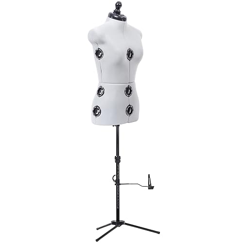 Dritz Twin-Fit Adjustable Dress Form, Small Sizes US 4-10 | Female Clothing Mannequin for Sewing, Fitting, and Draping - Small - Stand