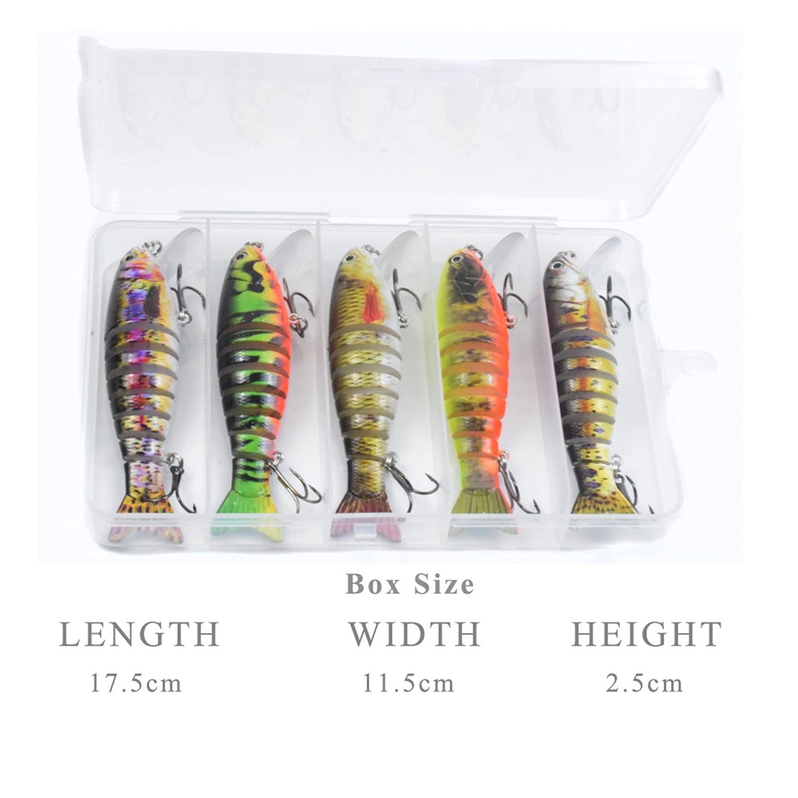 Señuelos de Pesca Señuelos de Pesca hundimiento Wobblers Conjuntos de Pesca señuelos de Pesca 8 segmentos Minnow Cebos Artificiales Pesca Tackle 5pcs/ Caja Cebos Artificiales