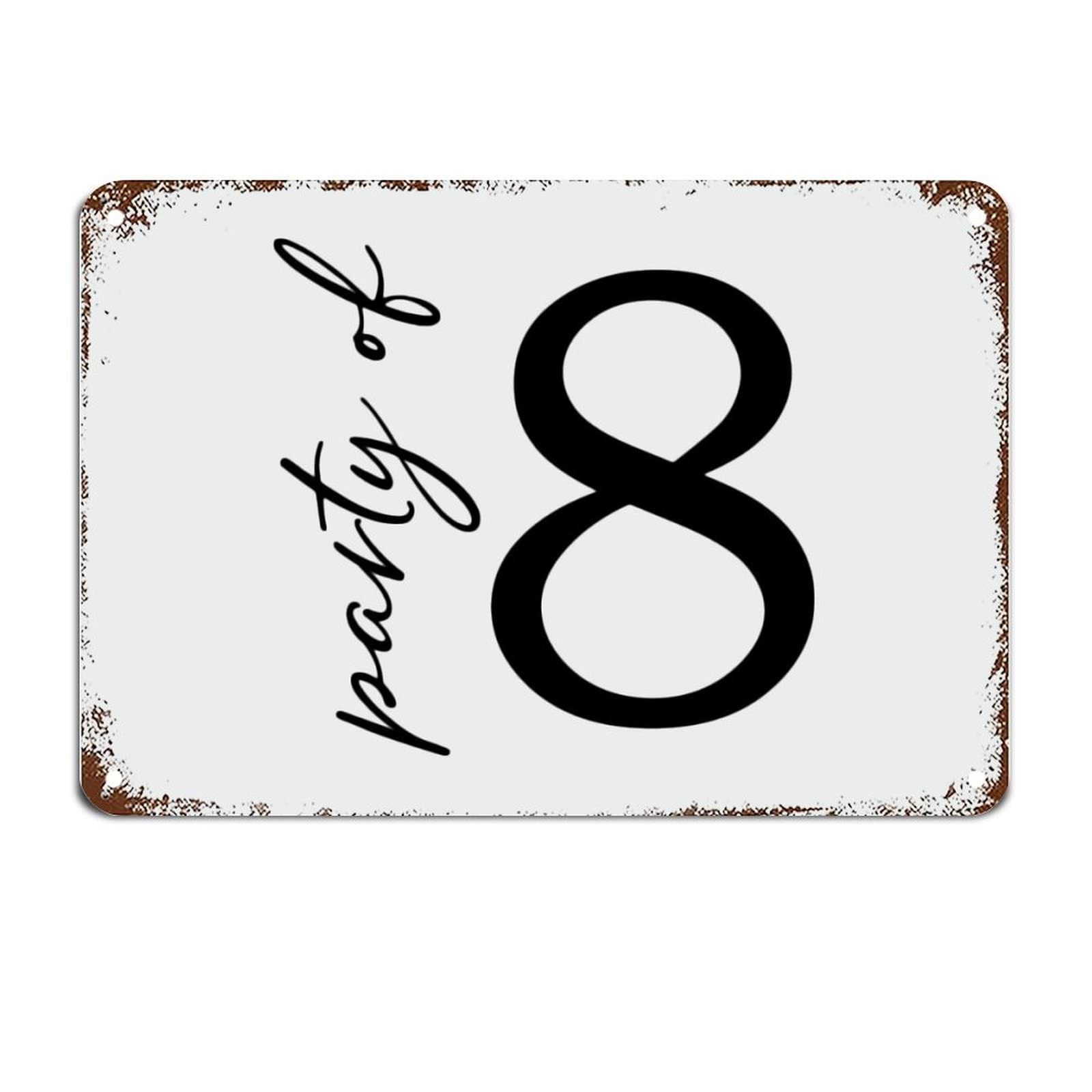 Kwqdozf As Pic 24 8X12 Inch Party Of Family Sign Family Number 8 Metal Sign With Quotes Metal
