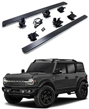 Electric Power Running Boards Automatic Side Steps Retractable Foldable Foot Bar Fit for Ford Bronco 4dr,with 6 Brackets