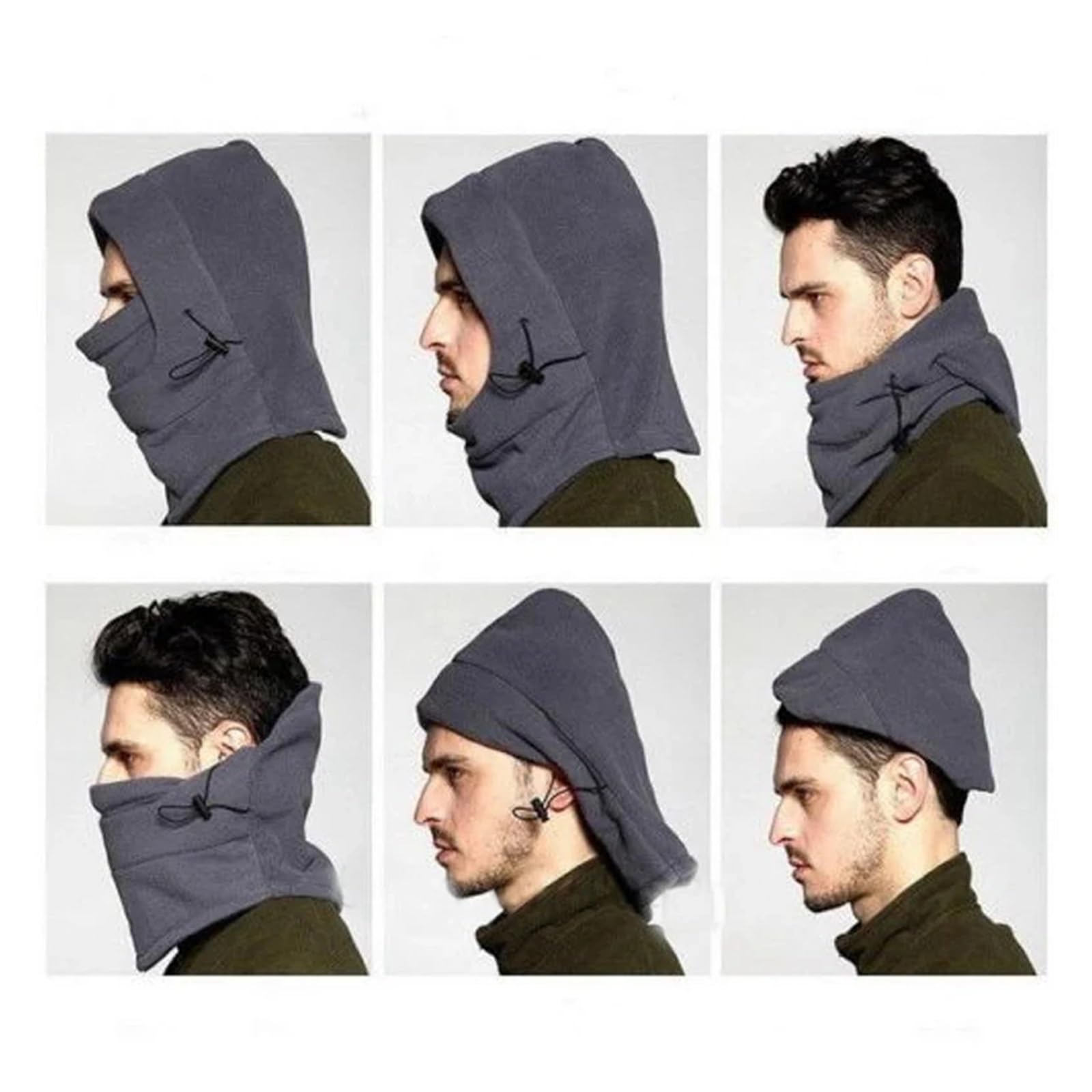 Sturmhaube 2Pcs Männer Frauen Hut Mit Kapuze Hals Wärmer Wandern Outdoor Radfahren Maske Ski Winddichte Kapuze Maske Verdickte Schützende Warme(Black)