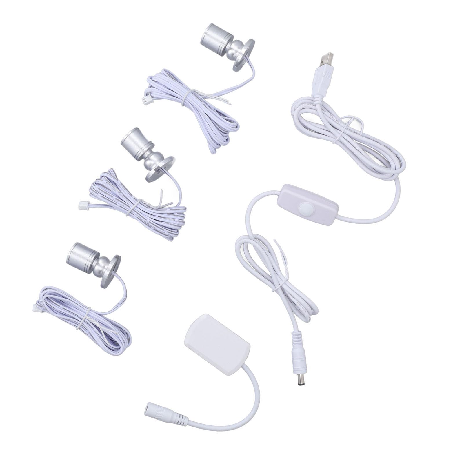 Mini-LED-Spot-Leuchten, 5 V, USB-Schaufenster-Display-Leuchte, 1 Bis 3 Dimmbare Kleine Schrankleuchte die Schmucksammlung (Warmes Licht 3000K)