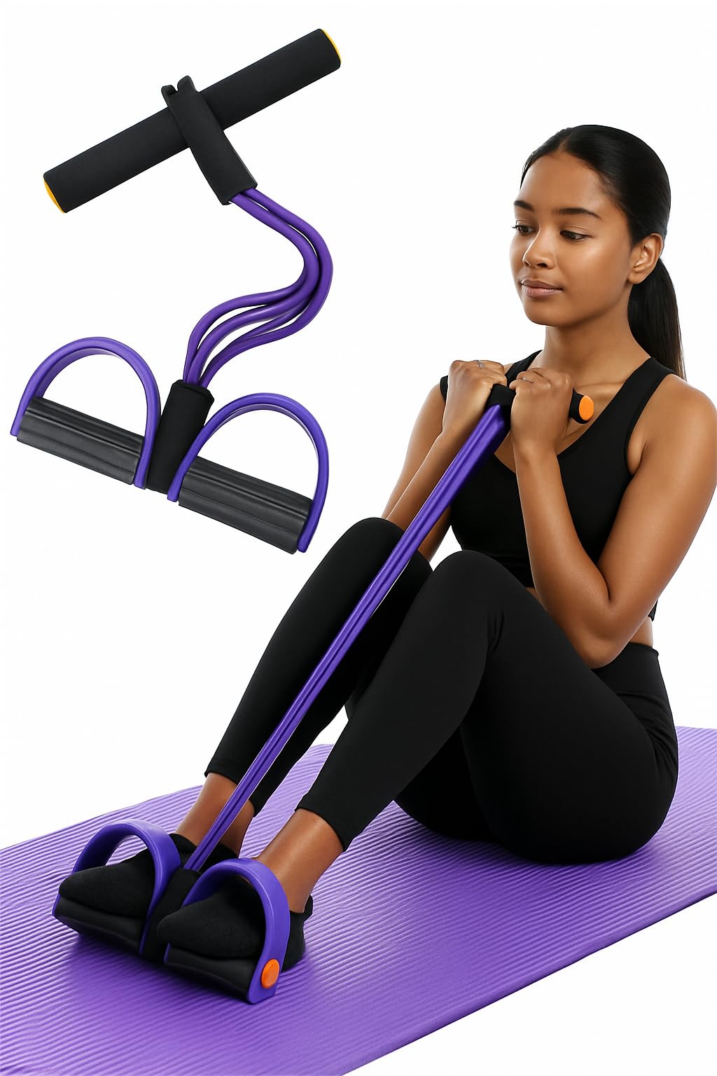 VIRTUAL WORLD Pull Reducer for Full Body Workout – Resistance Tube Exercise Equipment for Men & Women – Fat Burning, Body Toning, Stretching & Home Gym Fitness – 4 Tube Tummy Trimmer-picture-15