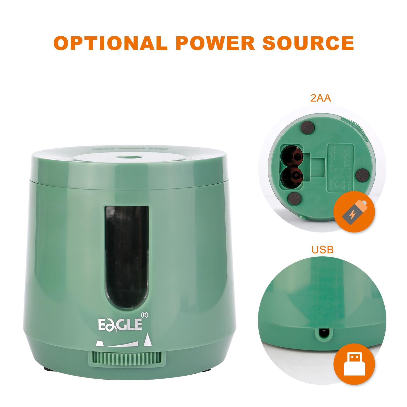 Eagle Replaceable Blade Automatic Pencil Sharpener (Green) - Image 4