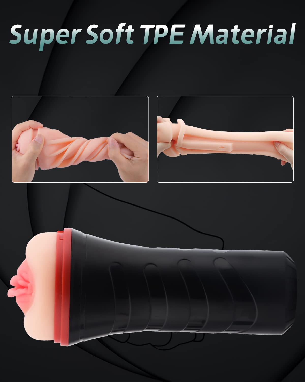 Masturbtore Uomo Automatico Realistico con Aspirazione Masturbtore per Uomini Sex Toys Masturbatore Uomo Sexy Shop Hot Oggetti Masturbatore Maschile Masturazione Realistico Uomo… (Nero)