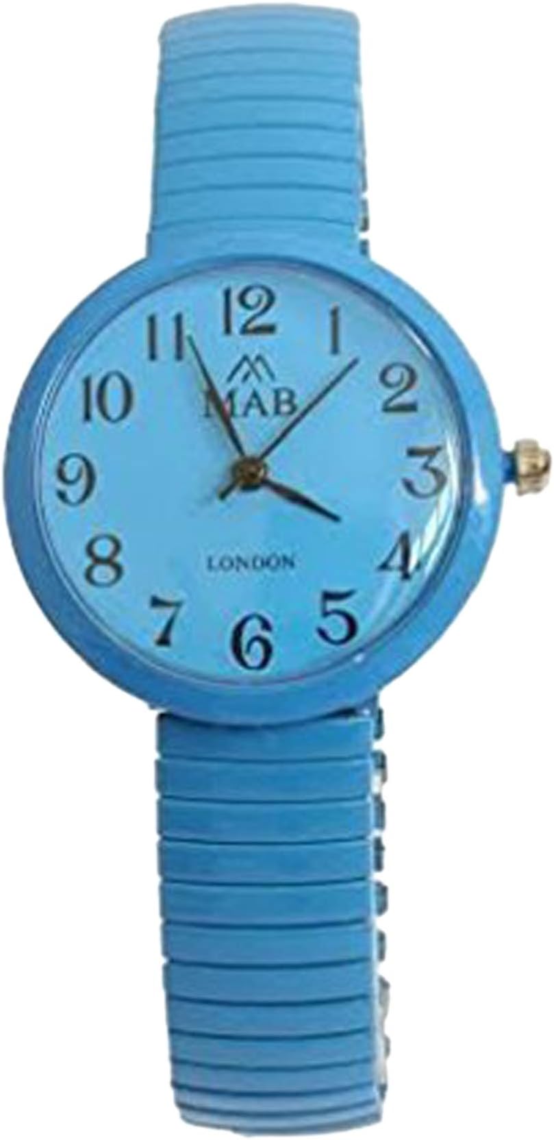 Ladies Turquoise Coloured Expandable MAB Designer Fashion Metal Watch Round Extra Battery