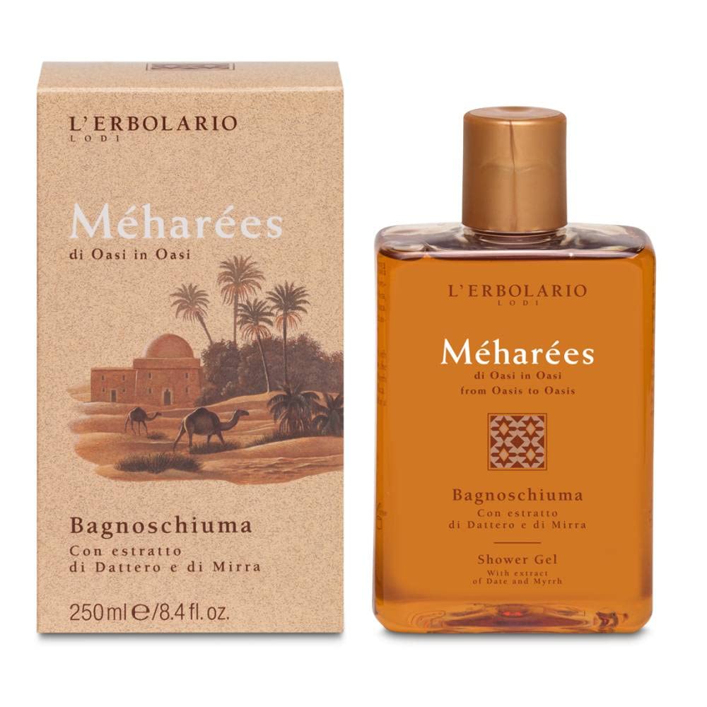 L'Erbolario - Geschenkbox MEHAREES Körper - in Originalverpackung - Schaumbad 250 ml, Duft 50 ml, Körpercreme 300 ml