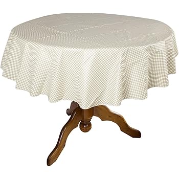 Amazon Com Bettery Vinyl Round Table Cover Wipe Clean Pvc Tablecloth Round 52 Inch Home Kitchen