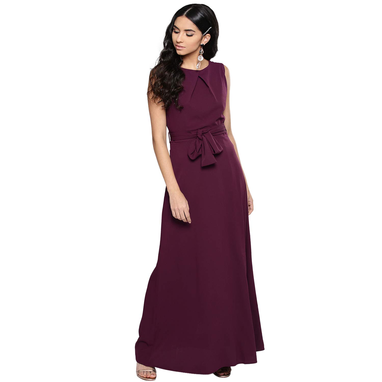 HarpaWomen Round Neck Solid Dress