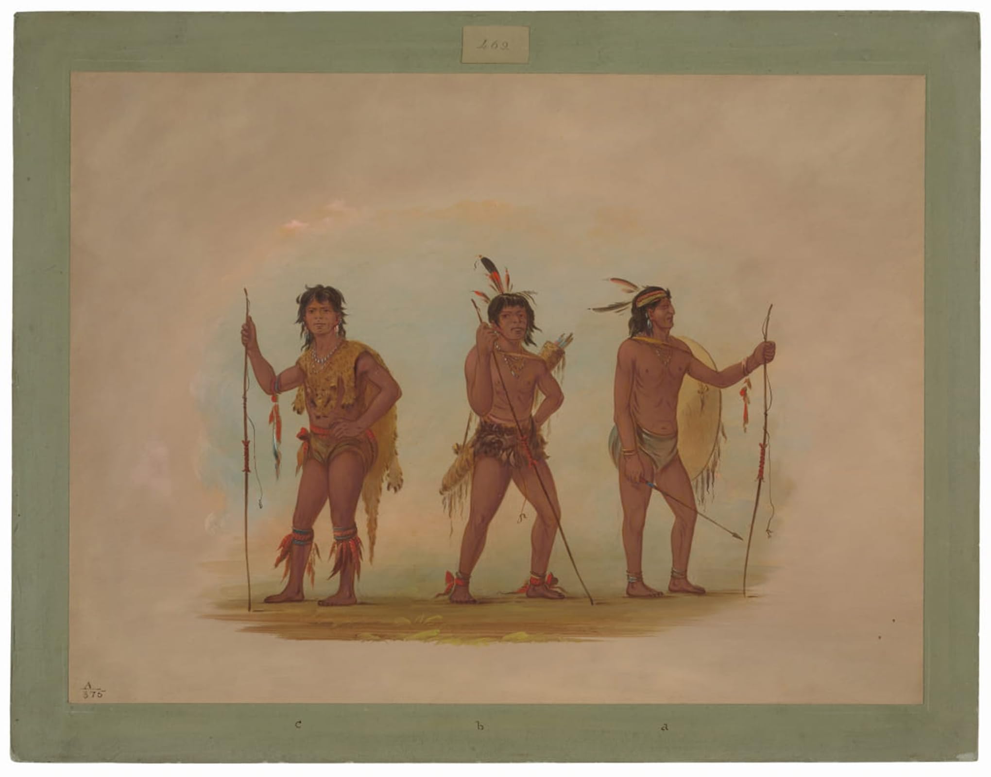 POSTERIIk Vintage Art Print Images Pictures Print Three Chaymas Men by George Catlin Modern Colour Posters for Office Home Decor 60x90cm