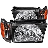 Anzo USA 111077 Toyota 4Runner Black With Amber Reflectors Headlight Assembly - (Sold...