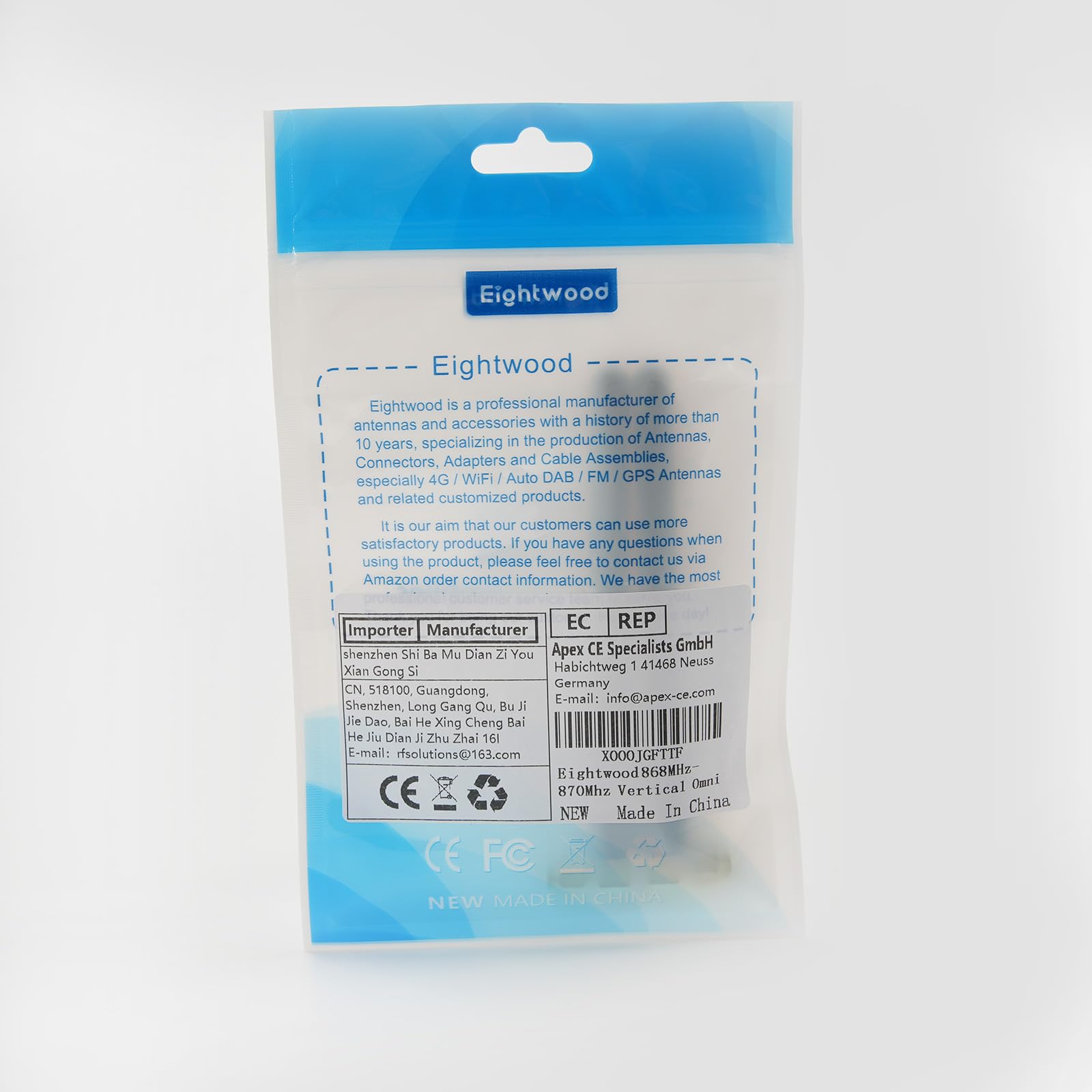 Antenna 868MHz Eightwood Con Connettore SMA - Per Homematic CCU2/CCU3, Fibaro E Radio Ham - Foto 2