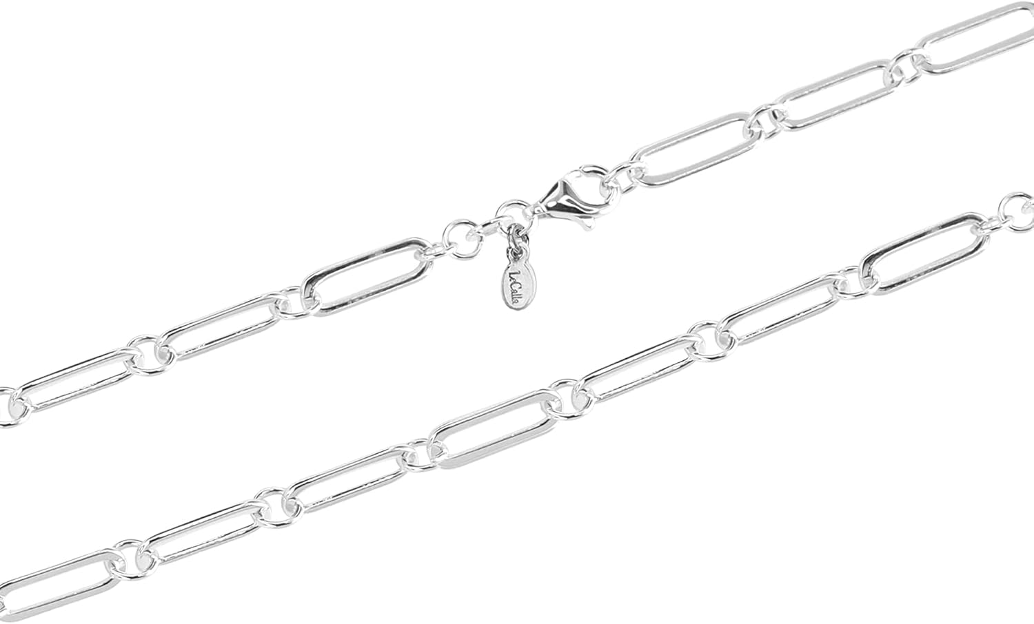 LeCalla Solid 925 Sterling Silver Necklace 4.6MM Italian Paperclip Link Chain Necklace for Women Men, Made in Italy (18, 20, 24, 36 Inches) - Image 4