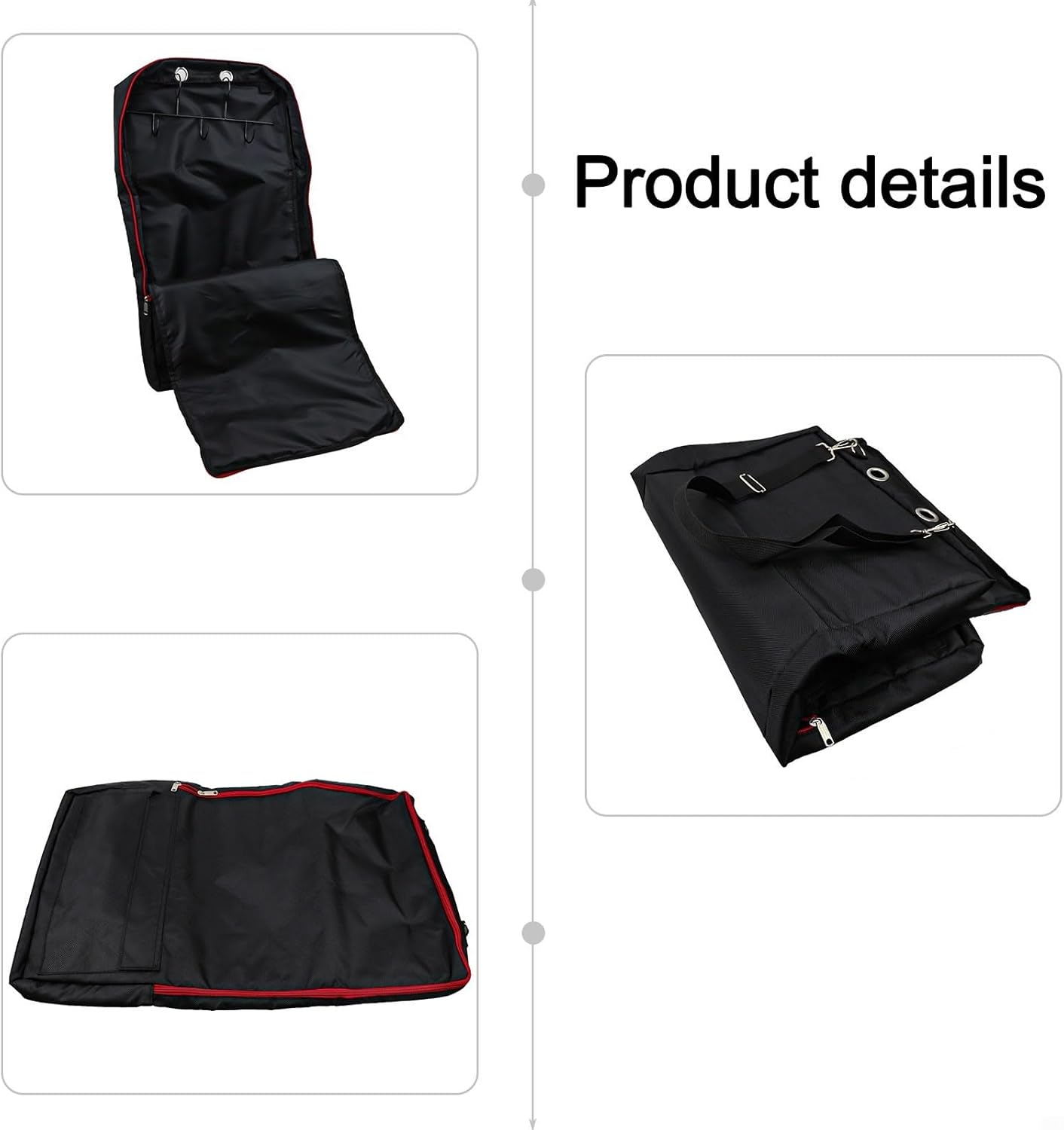 Portable Waterproof Bridle Halter Bag With 3 Hook Rack - Spacious Storage For Horse Tack, Adjustable Straps, Easy Clean, Black & Dark Teal, 26X15x3 Inches(Black)