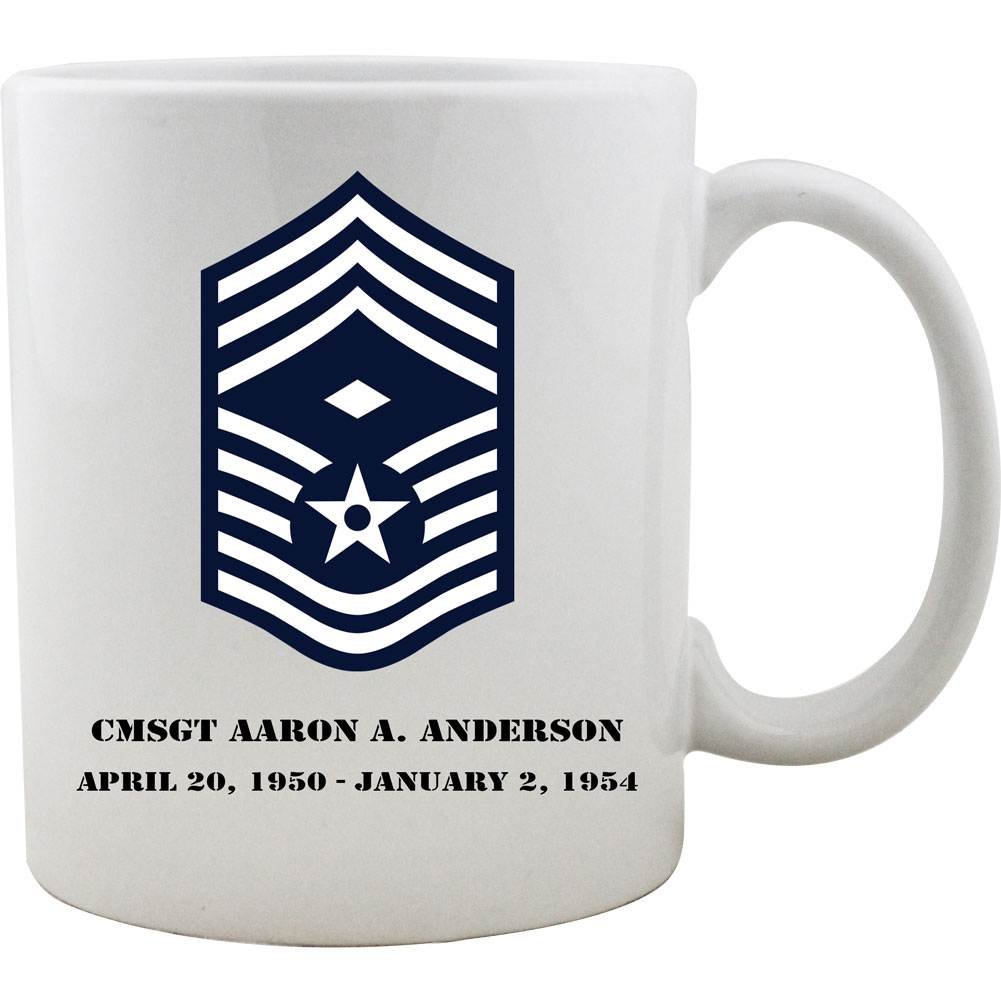 Amazon.com | USAMM Customizable Air Force Chief Master Sergeant 1st SGT  Diamond Rank Coffee Mug: Coffee Cups & Mugs