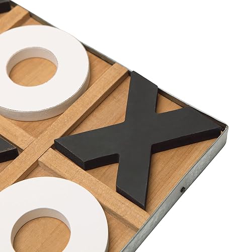 Miniatura 9 de NIKKY HOME 12x12 Inch Large Tic Tac Toe Wood Board Game Classic Coffee Table Decor Decorative Wooden Travel Game for Family