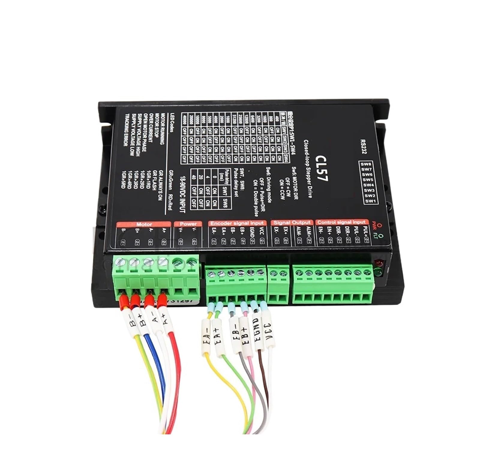 57CME26 Servomotor Schrittmotor 57EH83A4001 56/100 MM Hybrid Schritt-servo Motor Nema23 Closed Loop 4A 2,6 NM + CL57 for CNC Router,Effizienter Betrieb(CL57 Drive)