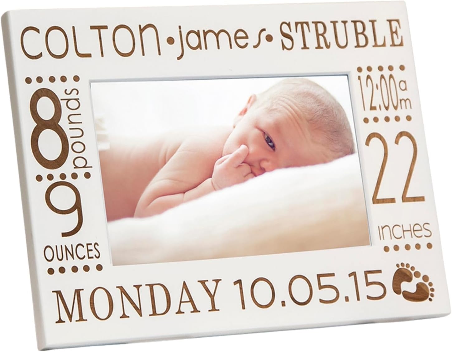 Personalized Birth Announcement Picture Frame with Stats - Newborn Baby Photo Frame - Nursery Decor - Gift for New Parents - Custom Baby - Newborn - Birth Information