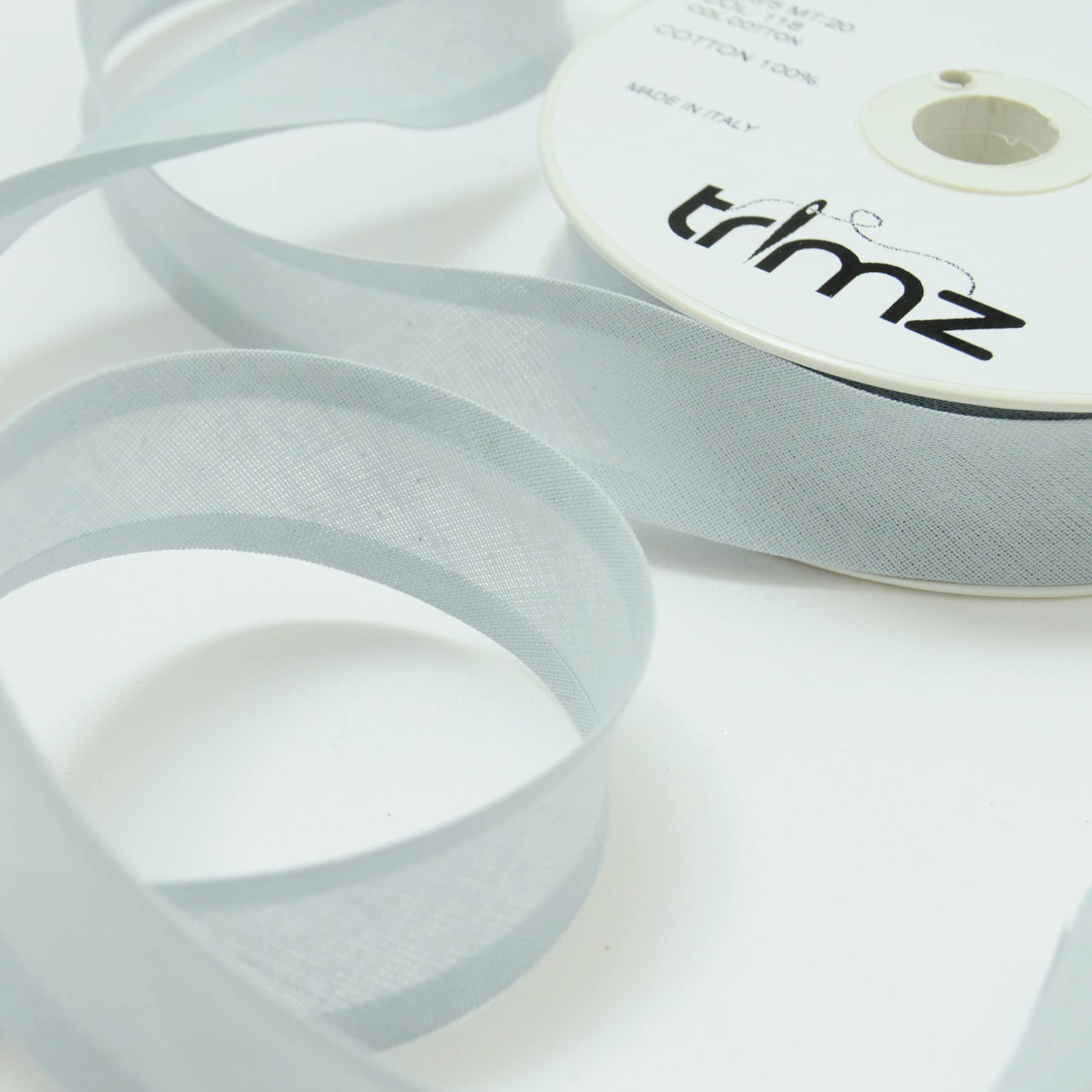 Trimz Bias Binding Tape, Light Grey, 20 Meters, tcol-118 - Image 4